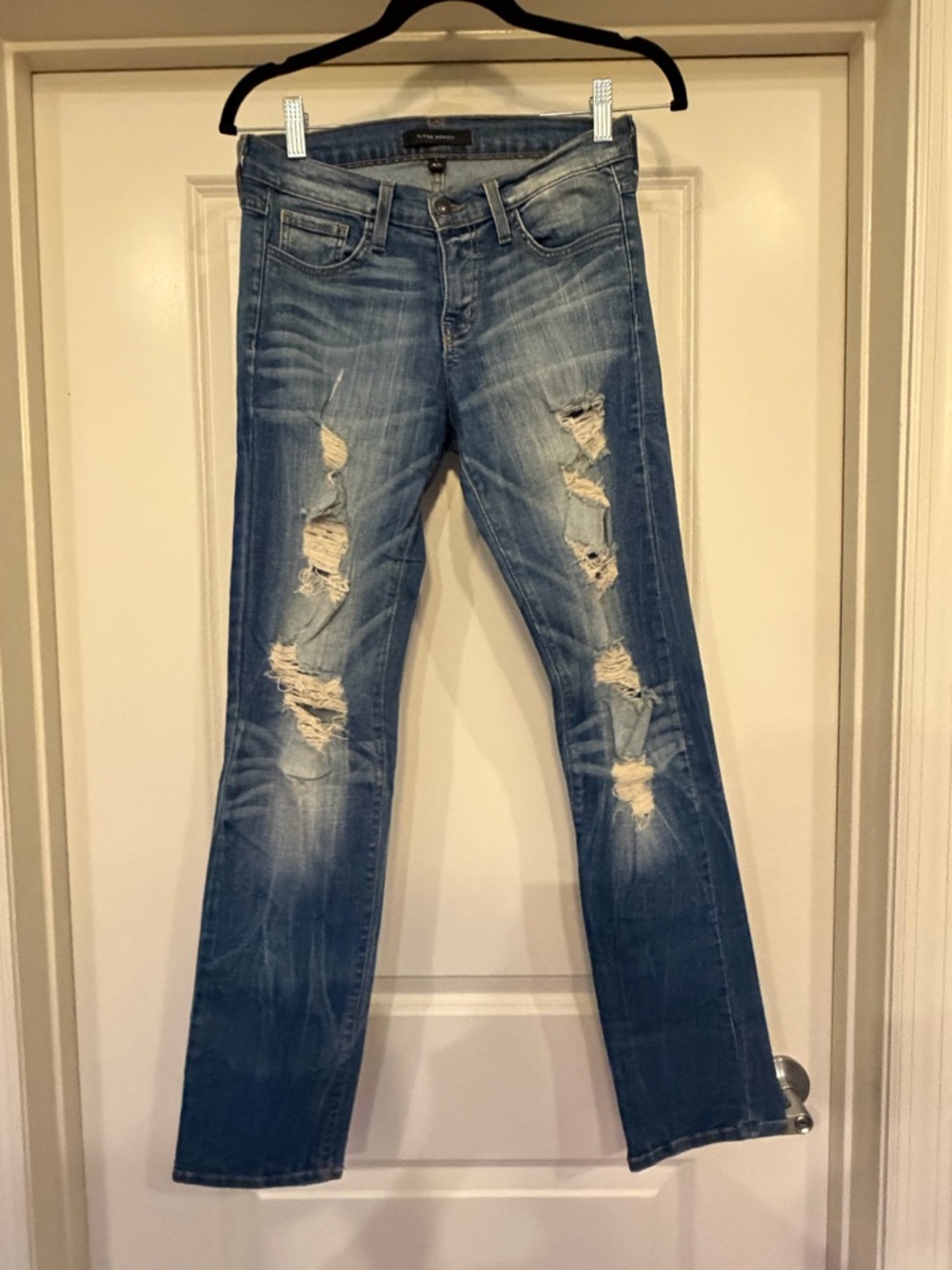 Flying Monkey Distressed Light Blue Bootcut Jeans NWOT size 27